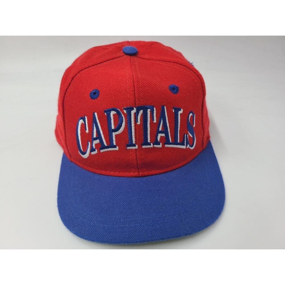 Vintage Washington Capitals The Game Fitted 6 1/2 Hat Cap Youth Boy NHL Red Blue
